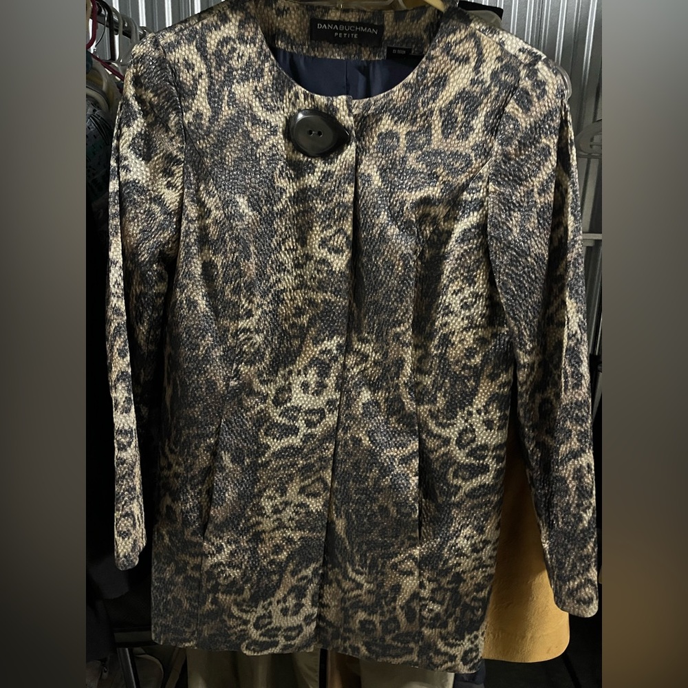 Dana Buchman animal print jacket - petite size 8